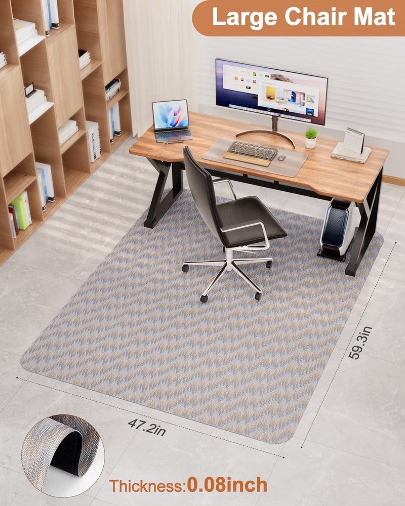 Blvornl Large Office Chair Mat for Hardwood Floor, Rolling Chair Chair Mat for Hard Wood, Large Anti-Slip Hard Floor Protector, Heavy Duty Computer Desk Rug for Office and Home 47.2"*59.3" - Image 5